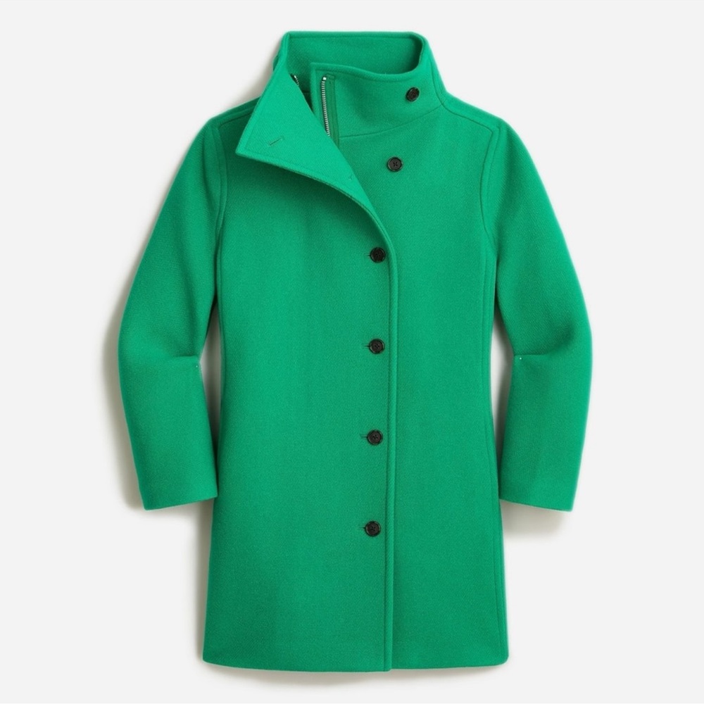 J.Crew Women's Italian Stadium Cloth Nello Gori Coat. Kelly Green